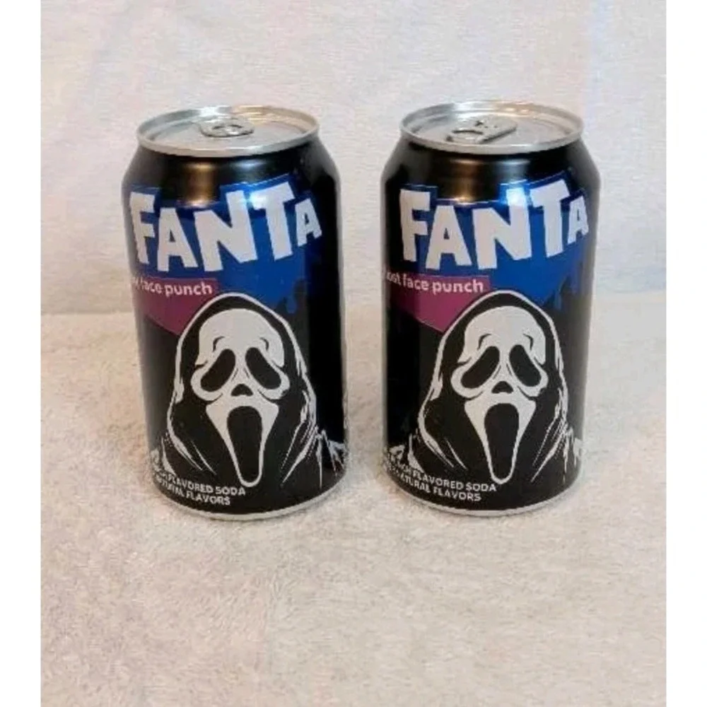 Fanta COLLECTOR Ghostface Horror Halloween Ghost Face Punch NEW Lot 2 8 Oz Cans